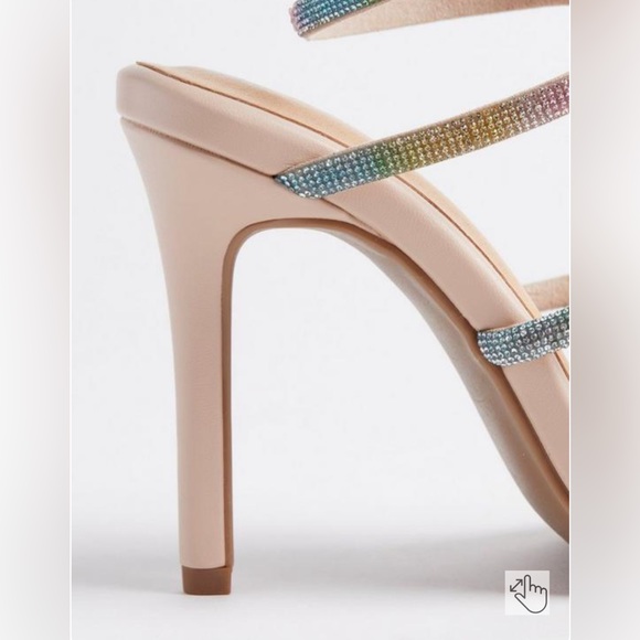 Torrid Lace Up Embroidered Heel Sandal rainbow sparkle rhinestone lace up 9WW - Picture 6 of 13